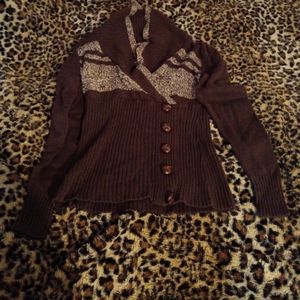 Brown and cream sweater